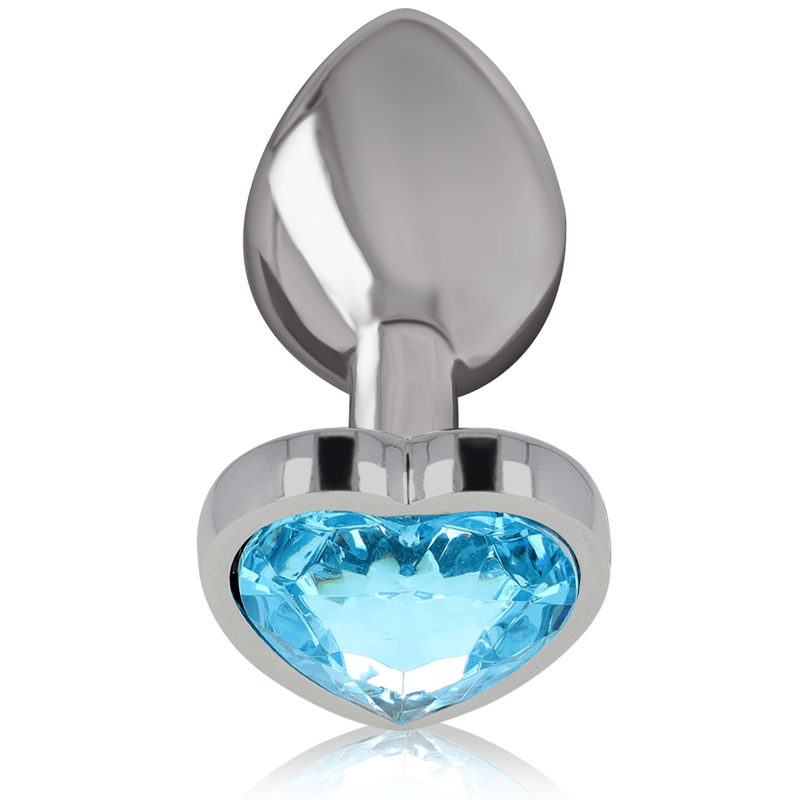 INTENSE - ALUMINUM METAL ANAL PLUG BLUE HEART SIZE S - Kink&Play