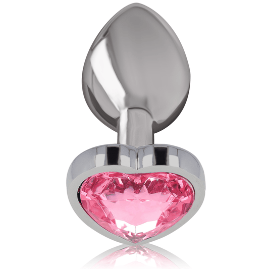 INTENSE - ALUMINUM METAL ANAL PLUG PINK HEART SIZE L - Kink&Play