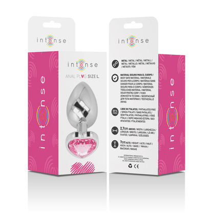 INTENSE - ALUMINUM METAL ANAL PLUG PINK HEART SIZE L - Kink&Play