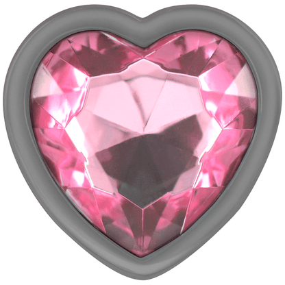 INTENSE - ALUMINUM METAL ANAL PLUG PINK HEART SIZE L - Kink&Play