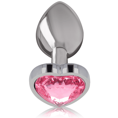 INTENSE - ALUMINUM METAL ANAL PLUG PINK HEART SIZE L - Kink&Play