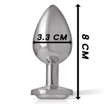 INTENSE - ALUMINUM METAL ANAL PLUG WHITE HEART SIZE M - Kink&Play