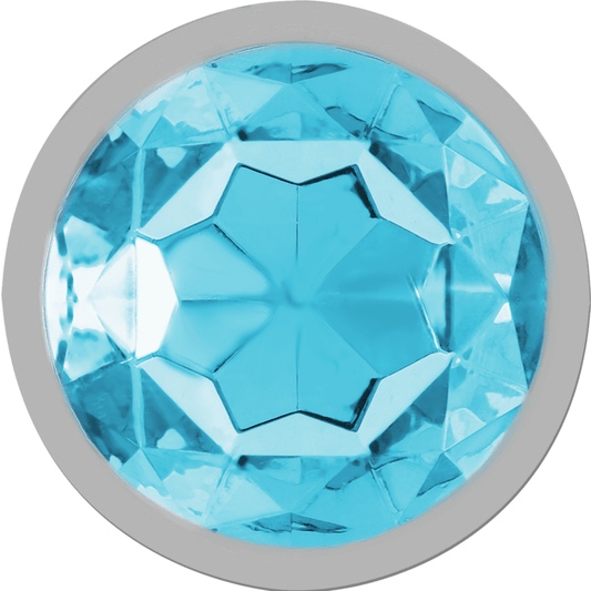 INTENSE - ALUMINUM METAL ANAL PLUG WITH BLUE CRYSTAL SIZE L - Kink&Play