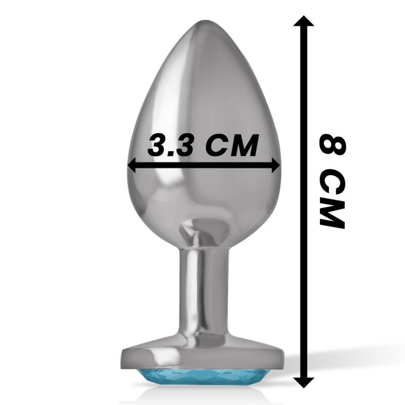 INTENSE - ALUMINUM METAL ANAL PLUG WITH BLUE GLASS SIZE M - Kink&Play