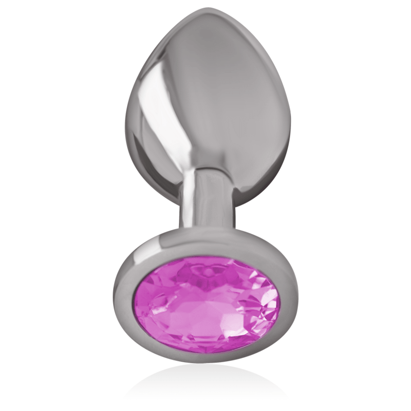 INTENSE - ALUMINUM METAL ANAL PLUG WITH PINK CRYSTAL SIZE S - Kink&Play