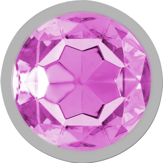 INTENSE - ALUMINUM METAL ANAL PLUG WITH PINK CRYSTAL SIZE S - Kink&Play
