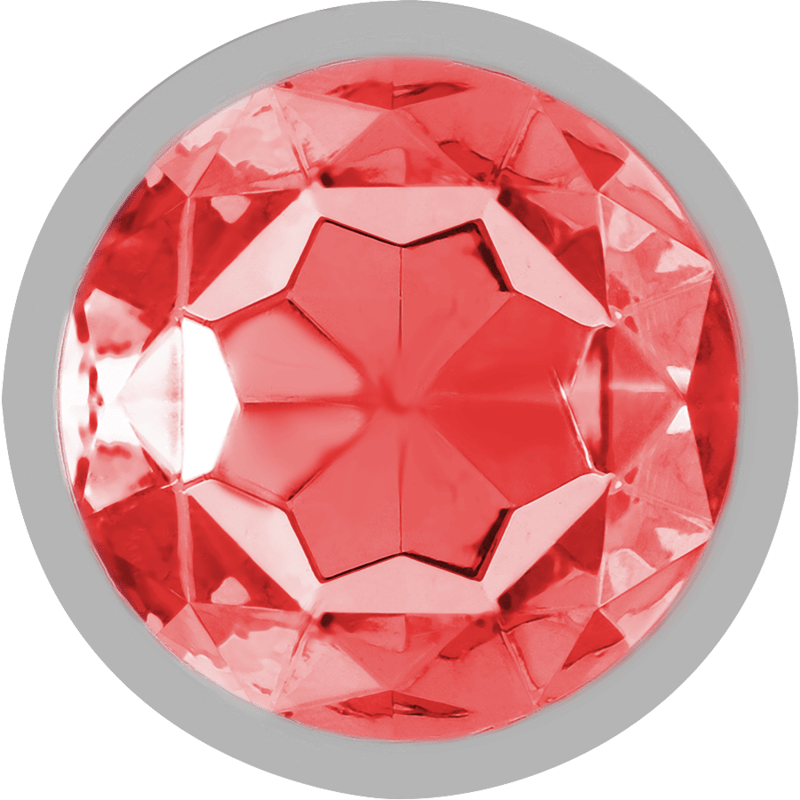 INTENSE - ALUMINUM METAL ANAL PLUG WITH RED CRYSTAL SIZE S - Kink&Play