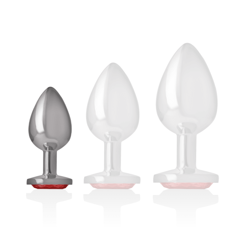 INTENSE - ALUMINUM METAL ANAL PLUG WITH RED CRYSTAL SIZE S - Kink&Play