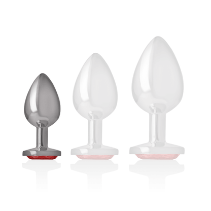 INTENSE - ALUMINUM METAL ANAL PLUG WITH RED CRYSTAL SIZE S - Kink&Play