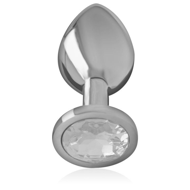 INTENSE - ALUMINUM METAL ANAL PLUG WITH SILVER CRYSTAL SIZE M - Kink&Play