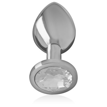 INTENSE - ALUMINUM METAL ANAL PLUG WITH SILVER CRYSTAL SIZE S - Kink&Play
