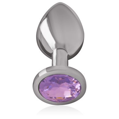 INTENSE - ALUMINUM METAL ANAL PLUG WITH VIOLET CRYSTAL SIZE L - Kink&Play