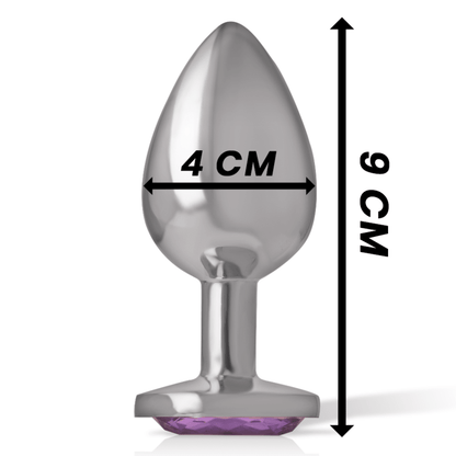 INTENSE - ALUMINUM METAL ANAL PLUG WITH VIOLET CRYSTAL SIZE L - Kink&Play