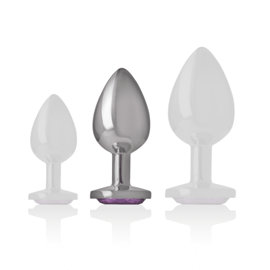 INTENSE - ALUMINUM METAL ANAL PLUG WITH VIOLET CRYSTAL SIZE M - Kink&Play