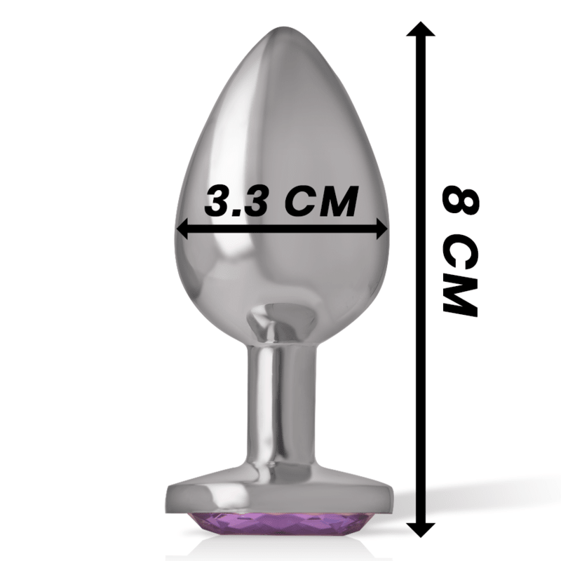 INTENSE - ALUMINUM METAL ANAL PLUG WITH VIOLET CRYSTAL SIZE M - Kink&Play