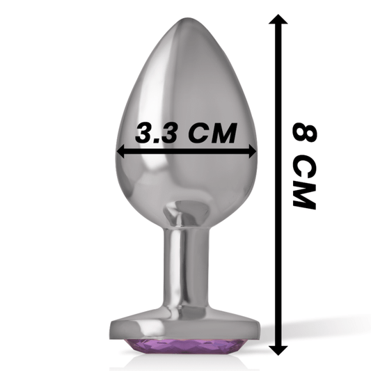 INTENSE - ALUMINUM METAL ANAL PLUG WITH VIOLET CRYSTAL SIZE M - Kink&Play