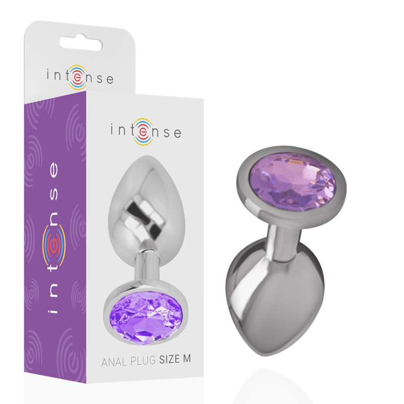 INTENSE - ALUMINUM METAL ANAL PLUG WITH VIOLET CRYSTAL SIZE M - Kink&Play