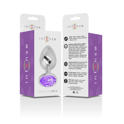 INTENSE - ALUMINUM METAL ANAL PLUG WITH VIOLET CRYSTAL SIZE S - Kink&Play