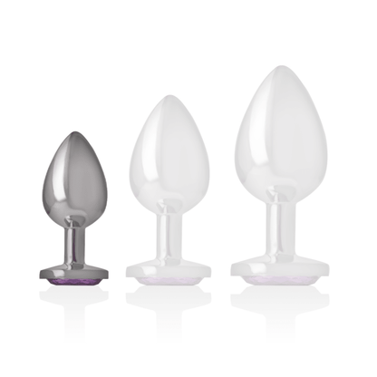 INTENSE - ALUMINUM METAL ANAL PLUG WITH VIOLET CRYSTAL SIZE S - Kink&Play