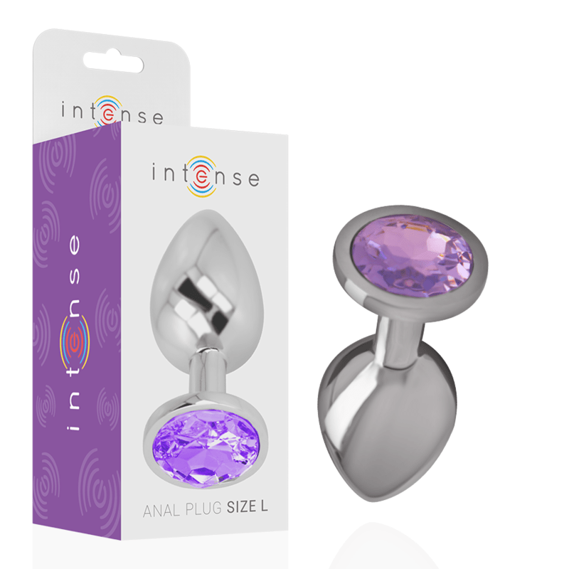 INTENSE - ALUMINUM METAL ANAL PLUG WITH VIOLET CRYSTAL SIZE S - Kink&Play