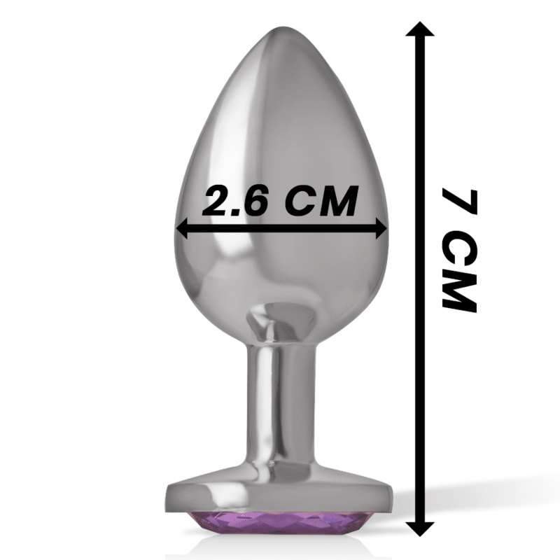 INTENSE - ALUMINUM METAL ANAL PLUG WITH VIOLET CRYSTAL SIZE S - Kink&Play