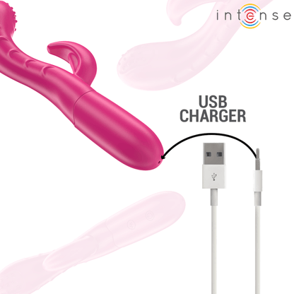 INTENSE - AMARA VIBRATOR WITH STIMULATING TONGUE 10 VIBRATIONS PINK - Kink&Play