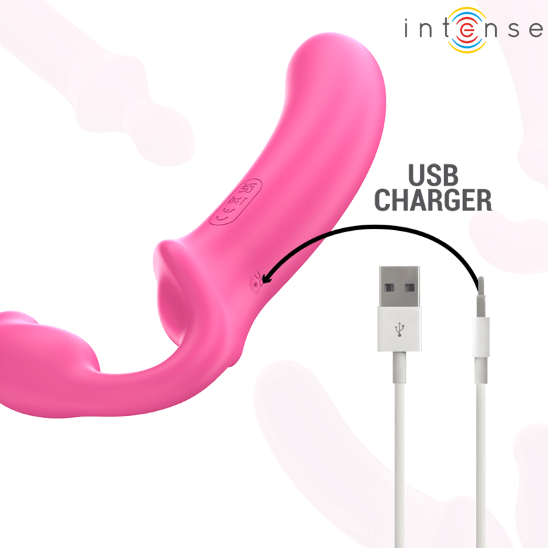 INTENSE - AMY DOUBLE VIBRATOR 20 CM PINK REMOTE CONTROL - Kink&Play