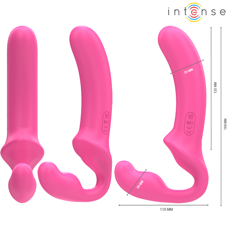 INTENSE - AMY DOUBLE VIBRATOR 20 CM PINK REMOTE CONTROL - Kink&Play