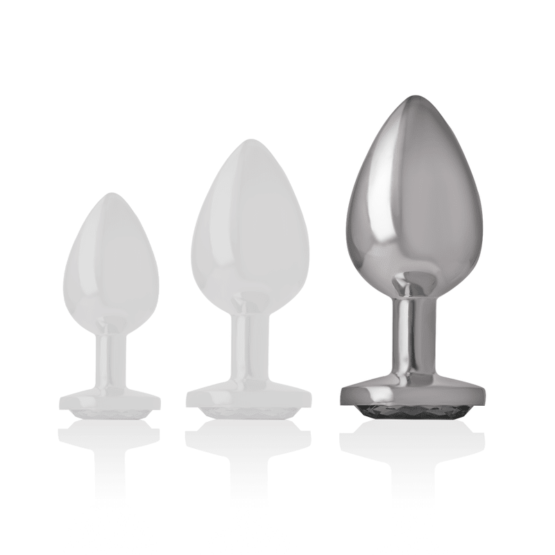 INTENSE - ANAL PLUG METAL ALUMINUM WHITE HEART SIZE L - Kink&Play