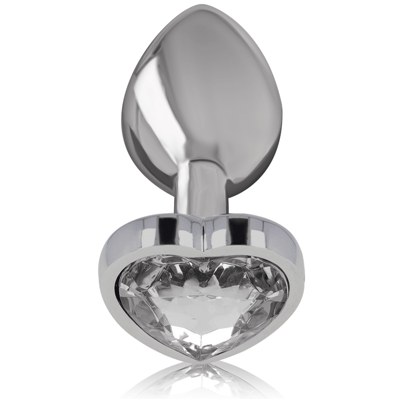 INTENSE - ANAL PLUG METAL ALUMINUM WHITE HEART SIZE L - Kink&Play