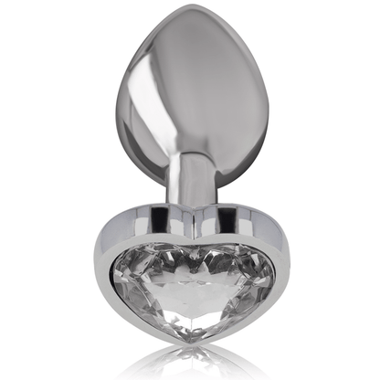 INTENSE - ANAL PLUG METAL ALUMINUM WHITE HEART SIZE L - Kink&Play
