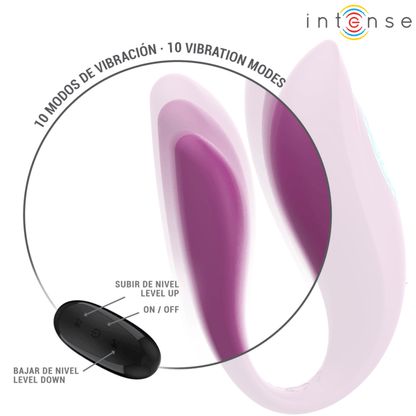 INTENSE - ANNIE U - SHAPED VIBRATOR AND STIMULATOR PURPLE REMOTE CONTROL - Kink&Play