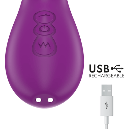 INTENSE - APOLO RECHARGEABLE MULTIFUNCTION VIBRATOR 7 VIBRATIONS WITH SWINGING MOTION PURPLE - Kink&Play