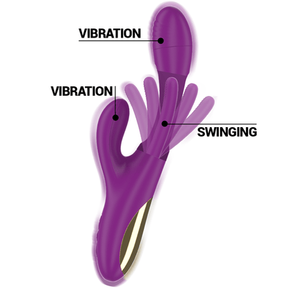 INTENSE - APOLO RECHARGEABLE MULTIFUNCTION VIBRATOR 7 VIBRATIONS WITH SWINGING MOTION PURPLE - Kink&Play