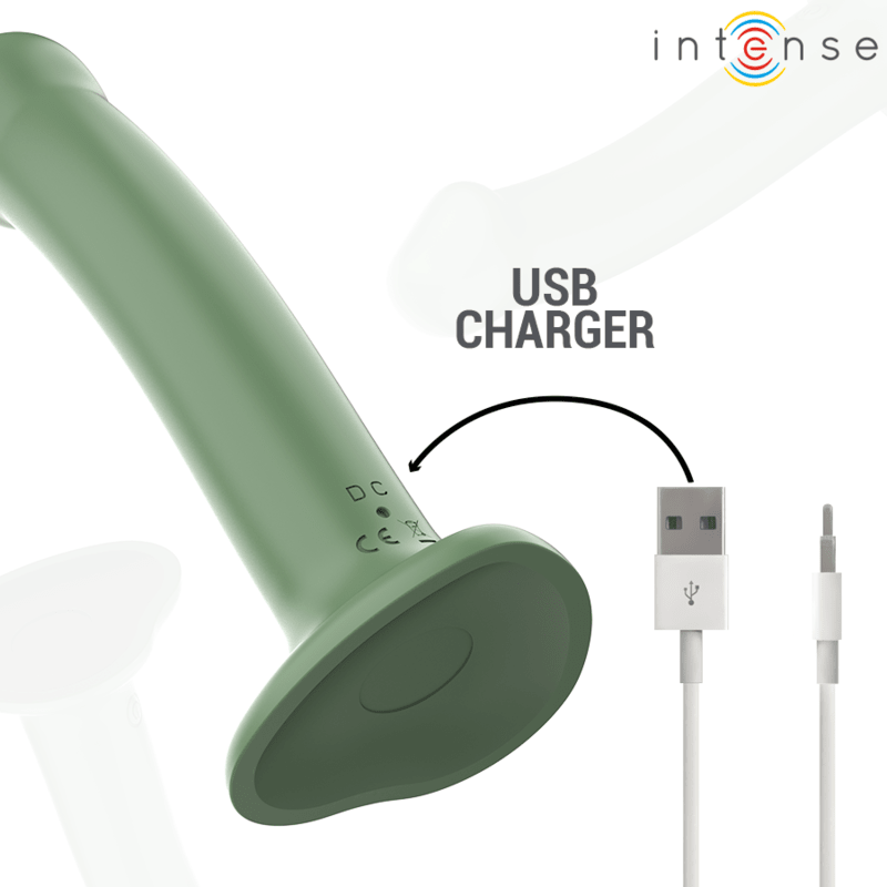 INTENSE - BECCA VIBRATOR WITH SUCTION CUP 10 VIBRATIONS GREEN REMOTE CONTROL - Kink&Play