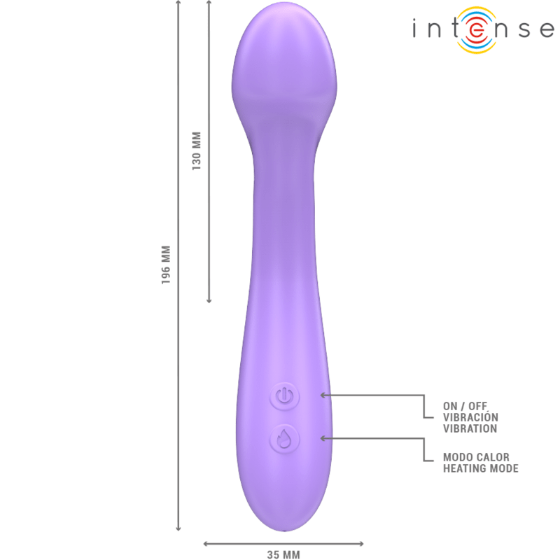 INTENSE - BECKY VIBRATOR 19 CM HEATABLE 7 VIBRATIONS PURPLE - Kink&Play