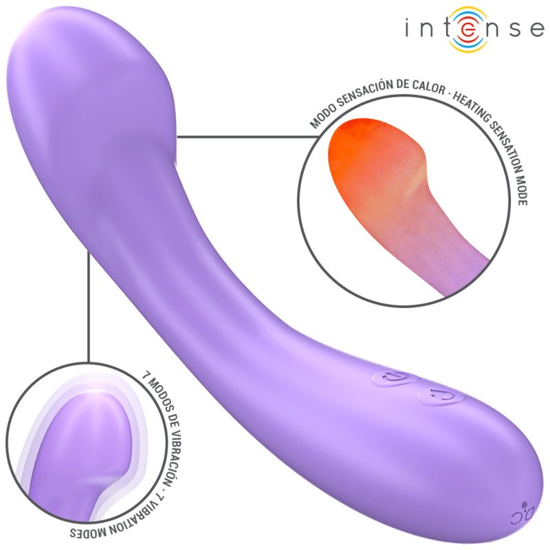 INTENSE - BECKY VIBRATOR 19 CM HEATABLE 7 VIBRATIONS PURPLE - Kink&Play
