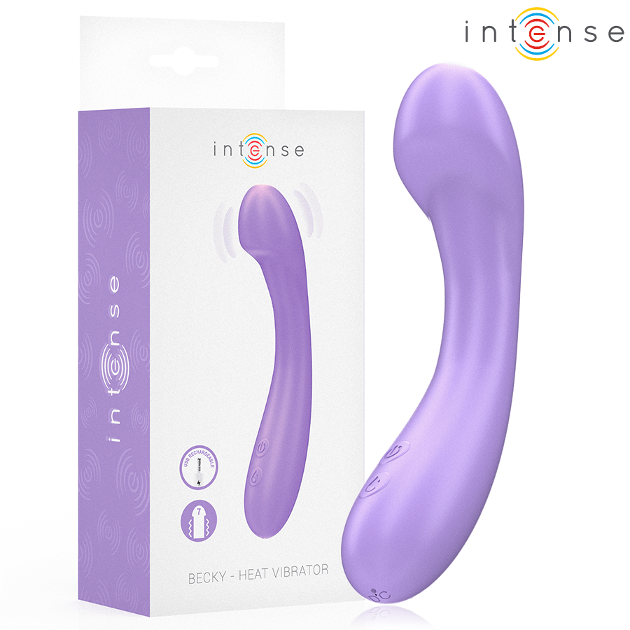 INTENSE - BECKY VIBRATOR 19 CM HEATABLE 7 VIBRATIONS PURPLE - Kink&Play