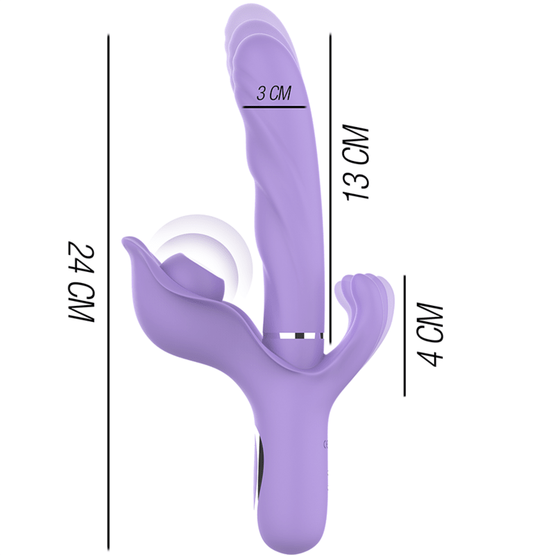 INTENSE - BILLIE RECHARGEABLE MULTIFUNCTION VIBRATOR STIMULATING WAVES WITH PURPLE PUSH BUTTON - Kink&Play