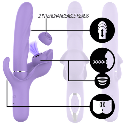 INTENSE - BILLIE RECHARGEABLE MULTIFUNCTION VIBRATOR STIMULATING WAVES WITH PURPLE PUSH BUTTON - Kink&Play
