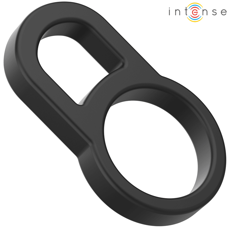 INTENSE - BOBBY DOUBLE SILICONE PENIS RING BLACK - Kink&Play