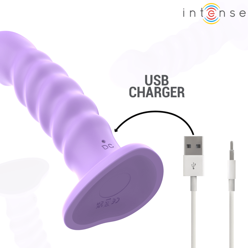 INTENSE - BRENDA VIBRATOR SIZE M SPIRAL DESIGN 10 VIBRATIONS PURPLE REMOTE CONTROL - Kink&Play