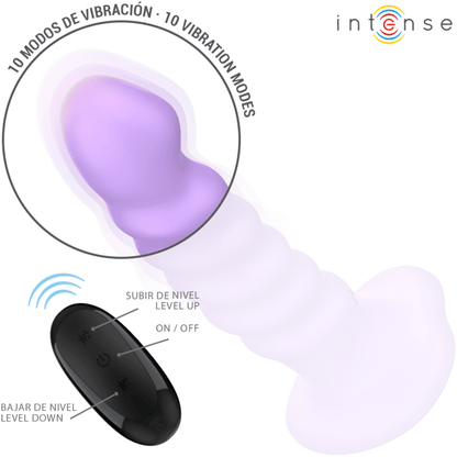 INTENSE - BRENDA VIBRATOR SIZE M SPIRAL DESIGN 10 VIBRATIONS PURPLE REMOTE CONTROL - Kink&Play