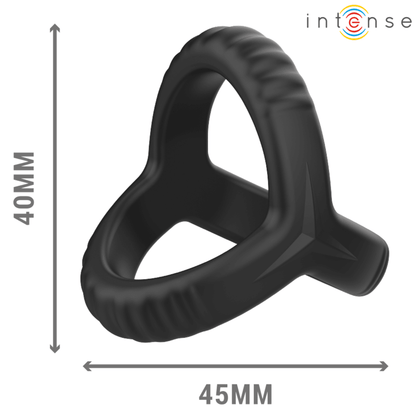 INTENSE - CARSON DOUBLE SILICONE PENIS RING BLACK MODEL 4 - Kink&Play
