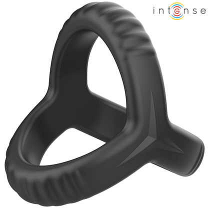 INTENSE - CARSON DOUBLE SILICONE PENIS RING BLACK MODEL 4 - Kink&Play