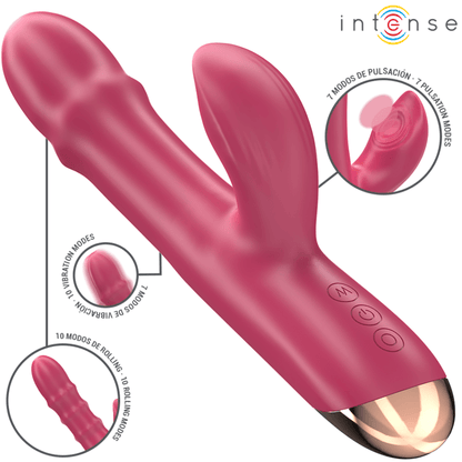 INTENSE - CHLOE MULTIFUNCTION VIBRATOR 3 IN 1 RED - Kink&Play