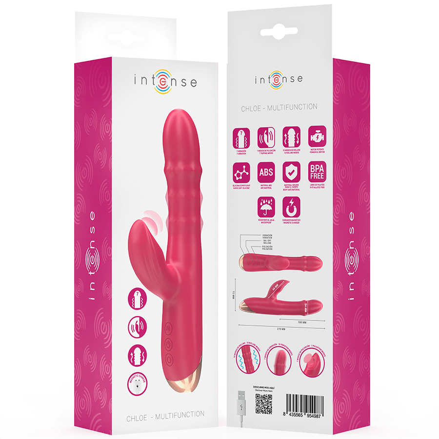 INTENSE - CHLOE MULTIFUNCTION VIBRATOR 3 IN 1 RED - Kink&Play