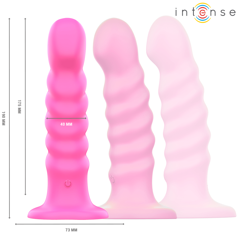 INTENSE - CINDY VIBRATOR SIZE L SPIRAL DESIGN 10 VIBRATIONS PINK REMOTE CONTROL - Kink&Play