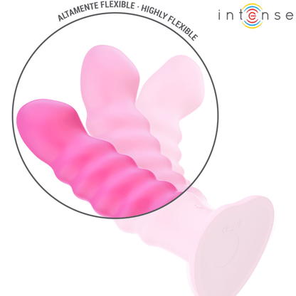 INTENSE - CINDY VIBRATOR SIZE L SPIRAL DESIGN 10 VIBRATIONS PINK REMOTE CONTROL - Kink&Play