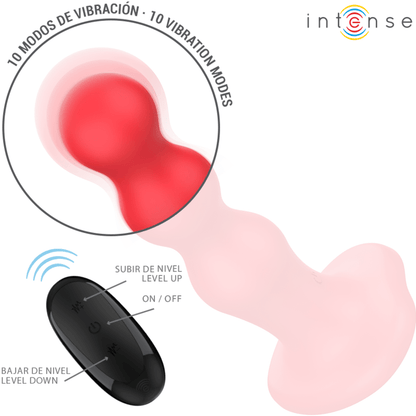 INTENSE - CODY VIBRATOR WITH SUCTION CUP RED REMOTE CONTROL - Kink&Play